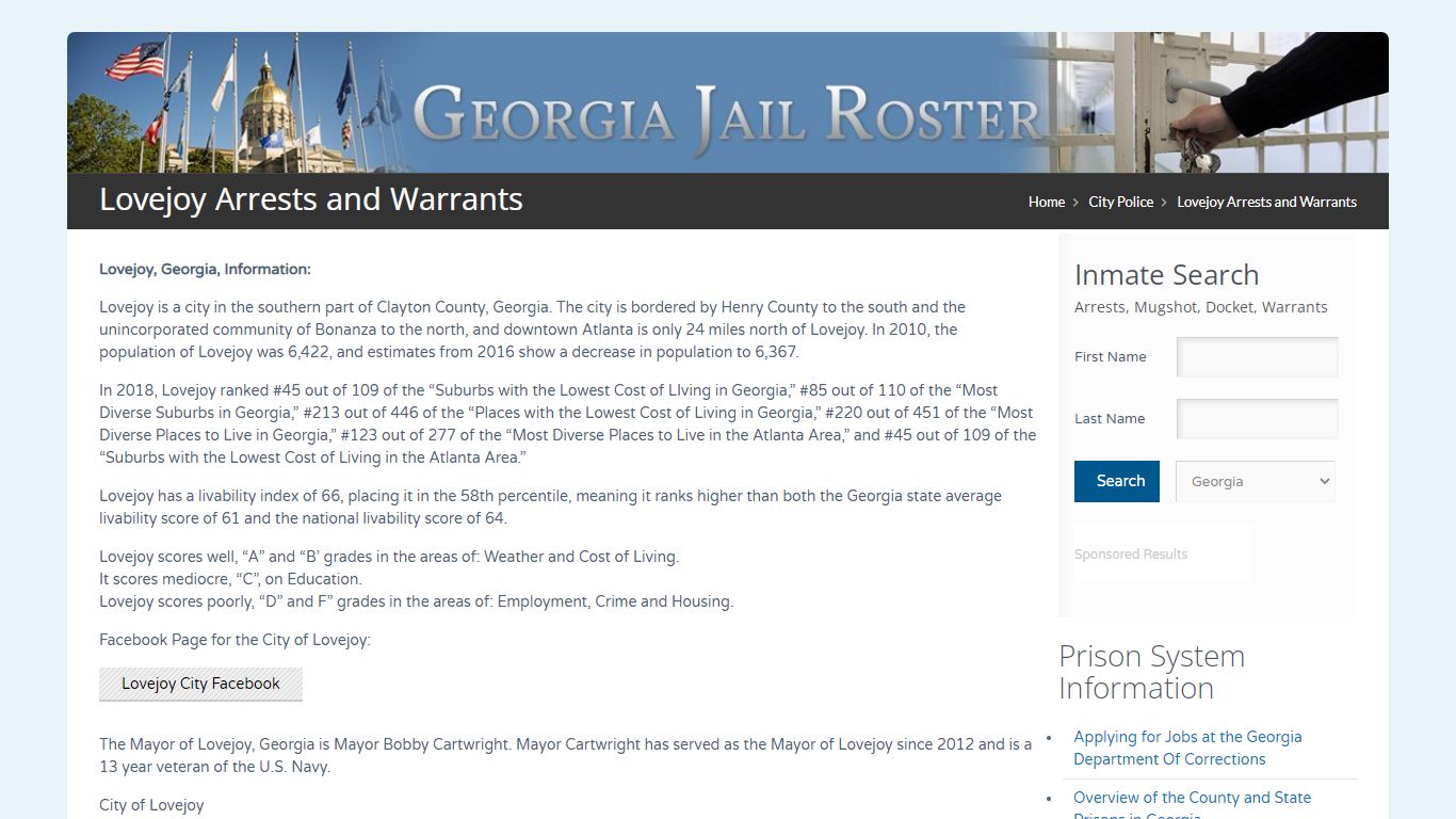 Lovejoy Arrests and Warrants | Georgia Jail Inmate Search